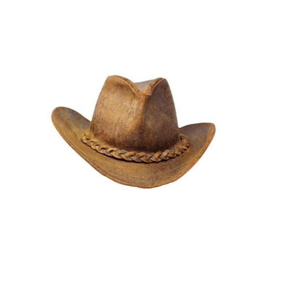 VTG U.S Henschel Genuine Cowhide SuedeLeather~ Explorer Outback Cowboy Small EUC